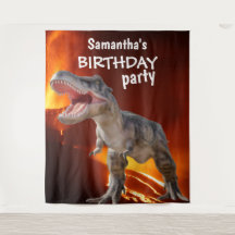 Dinosaur Fille Maison d'anniversaire Contexte
