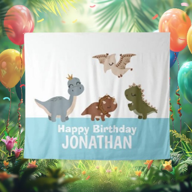 Tenture Dinosaure Boho bleu (Transform your space with a stunning blue dinosaur backdrop! )