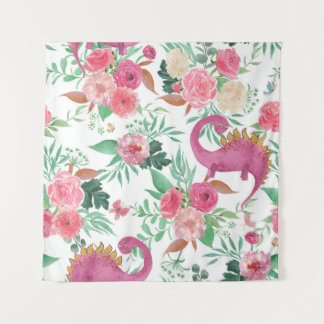 Tenture Dinosaures Vintage motif floral