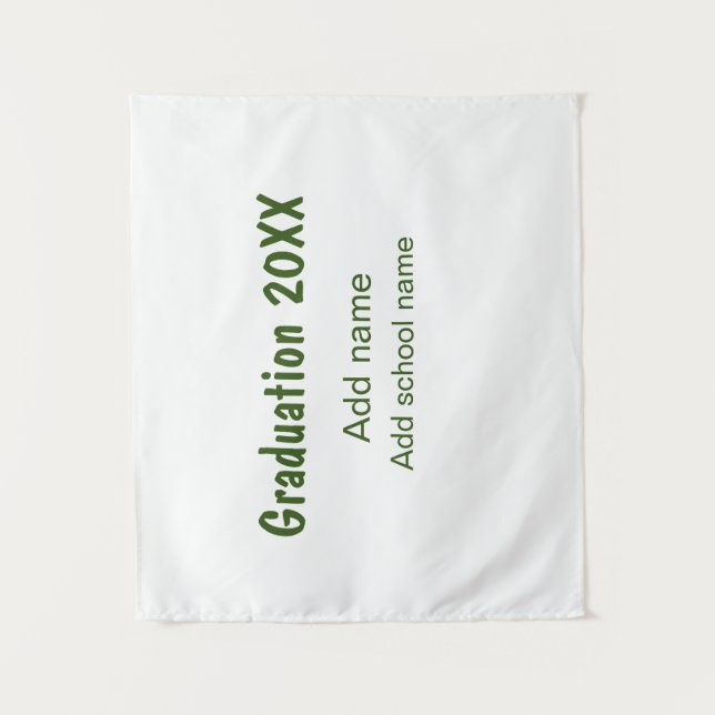 Tenture Diplômé 20XX ajouter année nom école vert moderne  (Devant)