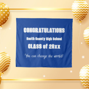 Tenture Diplôme aux couleurs de l'école Bleu Royal et Blan