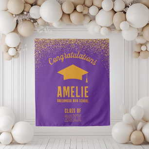 Tenture Diplôme personnalisé 2026 Fête de diplôme personna