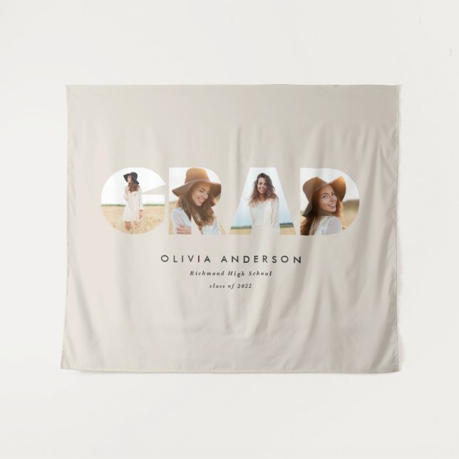 Tenture Diplôme typographie moderne élégante multi photo (Devant (Horizontal))
