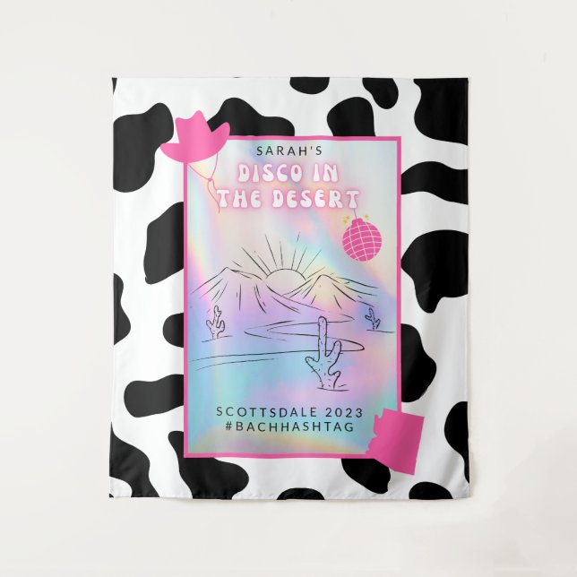 Tenture "Disco dans le désert" Bach Party Contexte (Devant)