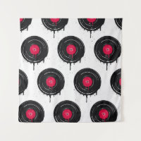 Disques vinyles fondus, motif artistique.