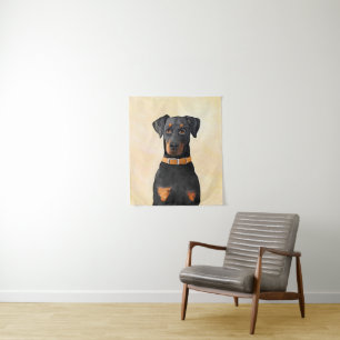 Tenture Doberman Pinscher Peinture non découpée Art origin