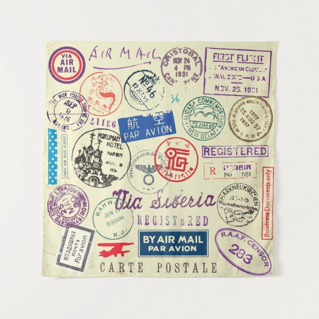 Tenture Document vintage : Collection de jeux d'horodatage (Devant)