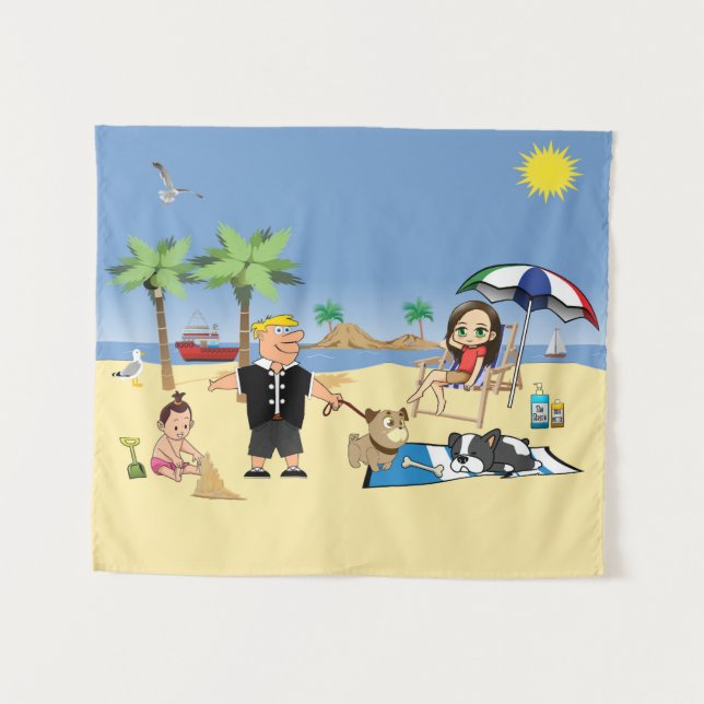 Tenture Doggone Beach (Devant (Horizontal))