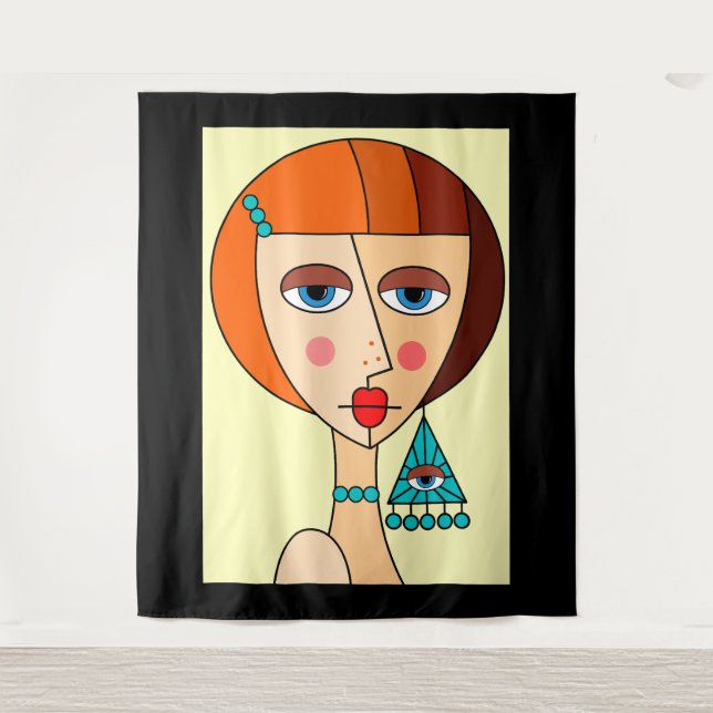 Tenture Dollup Redhead Femmes Beau Cubisme (Devant)