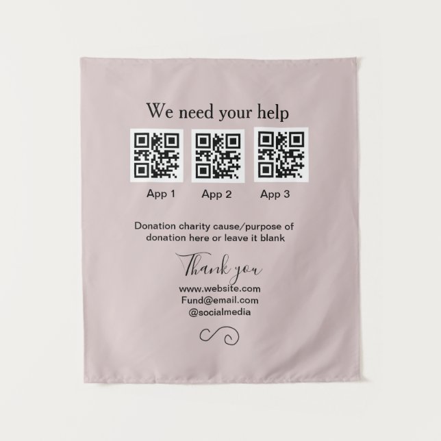 Tenture Donation Collection conseil pot ajouter votre q r  (Devant)