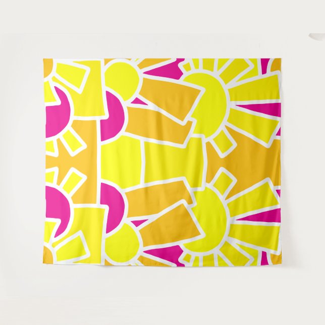 Tenture Doodle Sun Festive Art 42 (Devant (Horizontal))