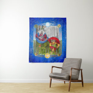 Tenture Double portrait du roi de houx et du roi de chêne