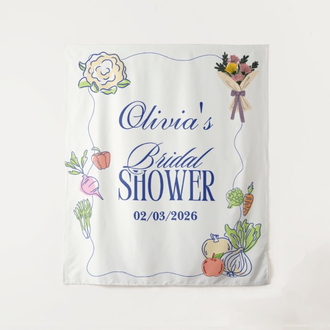 Tenture Douce Mariée Tout Droit du Marché Shower Whimsical (Devant)