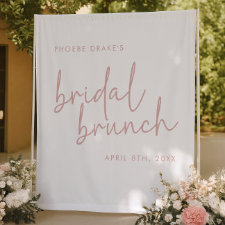 Tenture Douteux rose et blanc Minimal Brunch nuptial fond