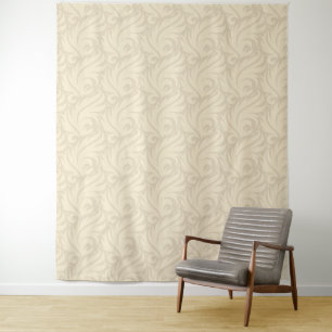 Tenture Doux motif beige floral
