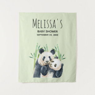 Tenture Doux ours pandas câlins Shower bébé aquarelle
