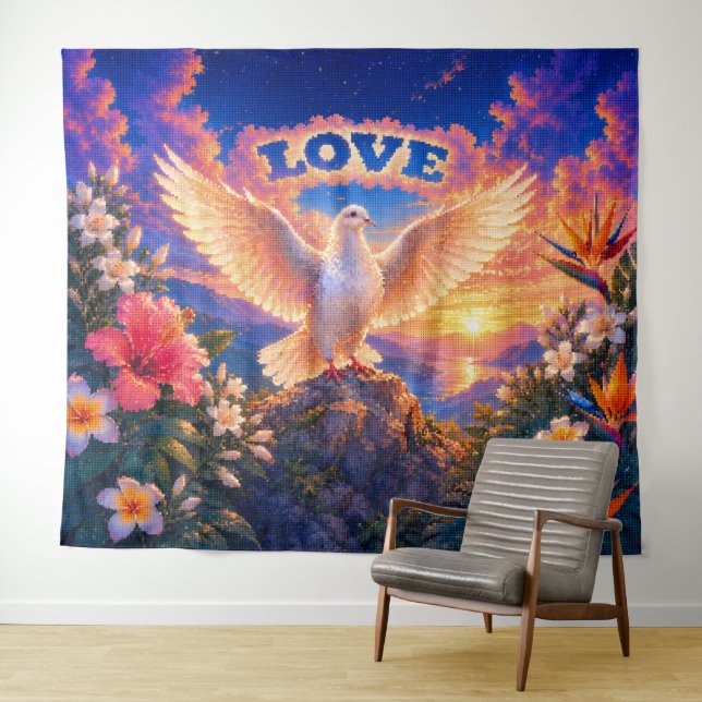 Tenture Dove | Amour avant tout (En situation (horizontale))