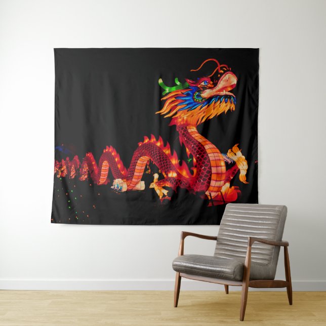 Tenture Dragon de défilé chinois (En situation (horizontale))