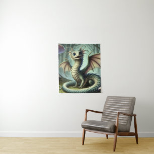 Tenture Dragon Jabberwocky Mignon Créature Fantastique Art