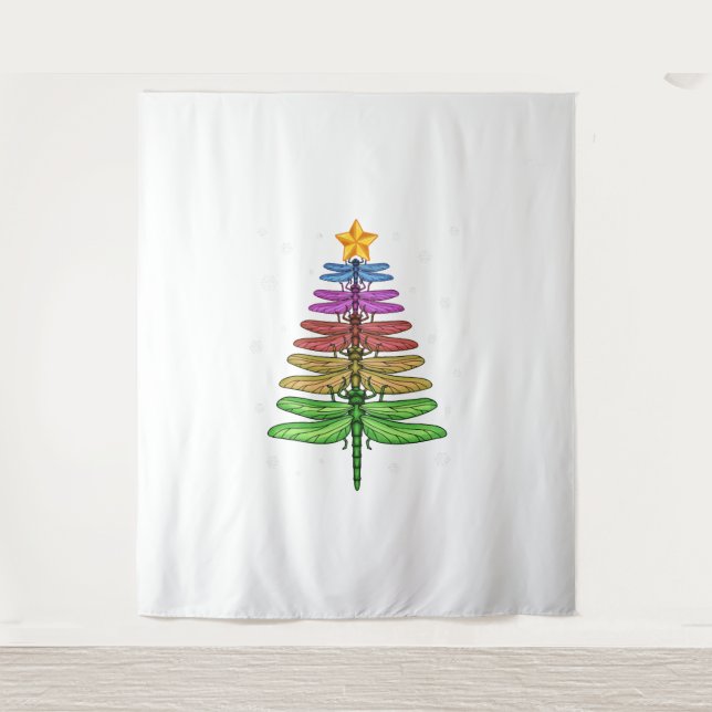 Tenture Dragonfly Christmas Tree Chemise Insect Lover Xmas (Devant)