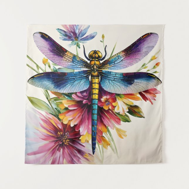Tenture Dragonfly Floral Multicolor Art (Devant)