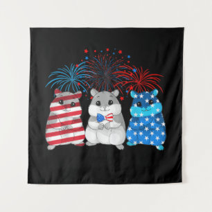 Tenture Drapeau américain 4 juillet Joyeux Cochon De Guiné