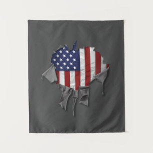 Tenture Drapeau américain déchiré, déchiré et déchiré
