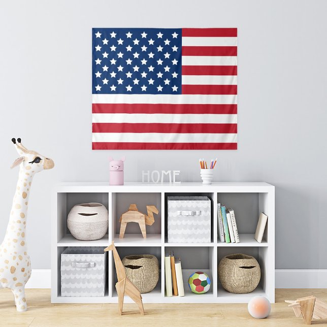 Tenture Drapeau Américain Rouge Blanc et Bleu (Créateur téléchargé)