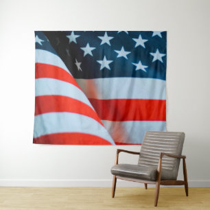Tenture Drapeau américain USA Rouge Blanc et Bleu
