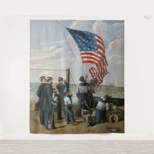 Tenture Drapeau américain Vintage Marine peinture Art
