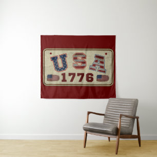 Tenture Drapeau américain vintage USA 1776