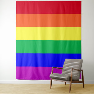 Tenture Drapeau arc-en-ciel LGBTQ Défilé de la fierté gay