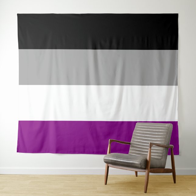 Tenture Drapeau Asexué Extra Large LGBT (En situation (horizontale))