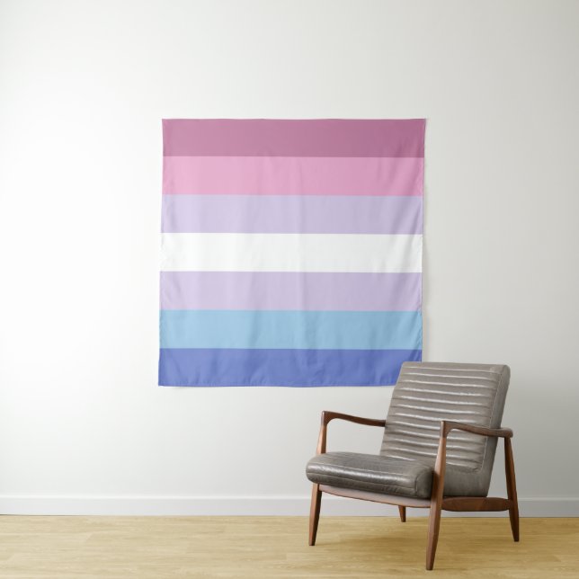 Tenture Drapeau bigender 57 x 57 (En situation (horizontale))