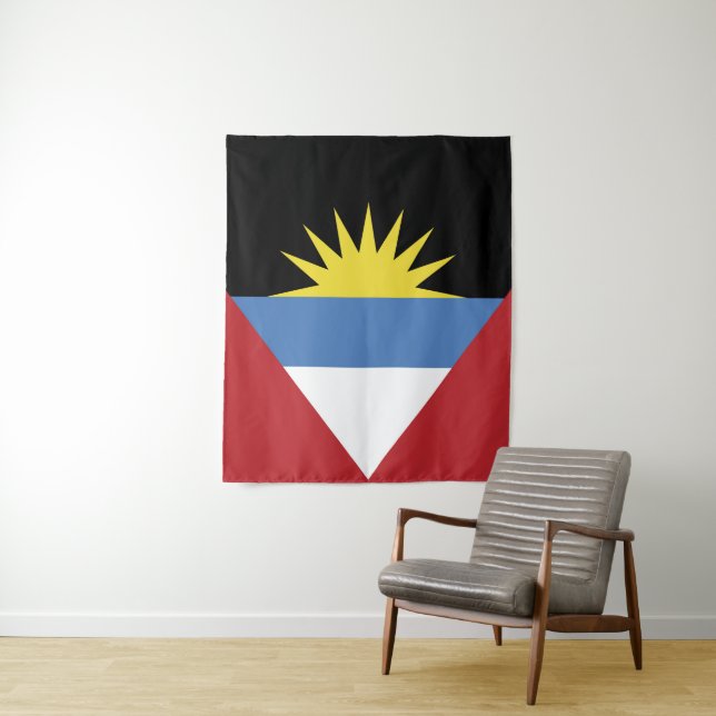 Tenture Drapeau d'Antigua-et-Barbuda (En situation)