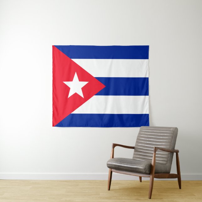 Tenture drapeau de Cuba (En situation (horizontale))