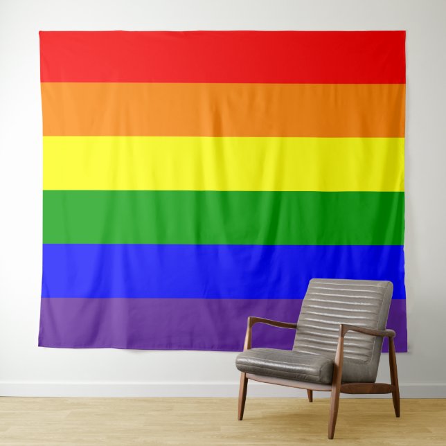 Tenture Drapeau de fierté arc-en-ciel horizontal (En situation (horizontale))