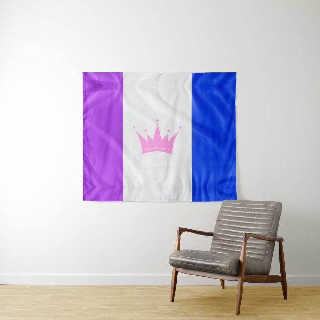 Tenture Drapeau de fierté de la culture drag de SlipperyJo (En situation (horizontale))