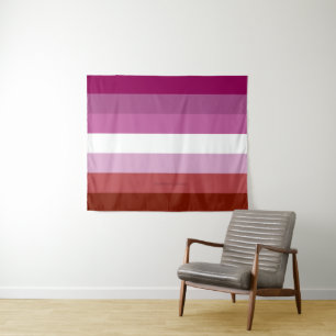 Tenture Drapeau de fierté lesbienne de SlipperyJoe's fémin
