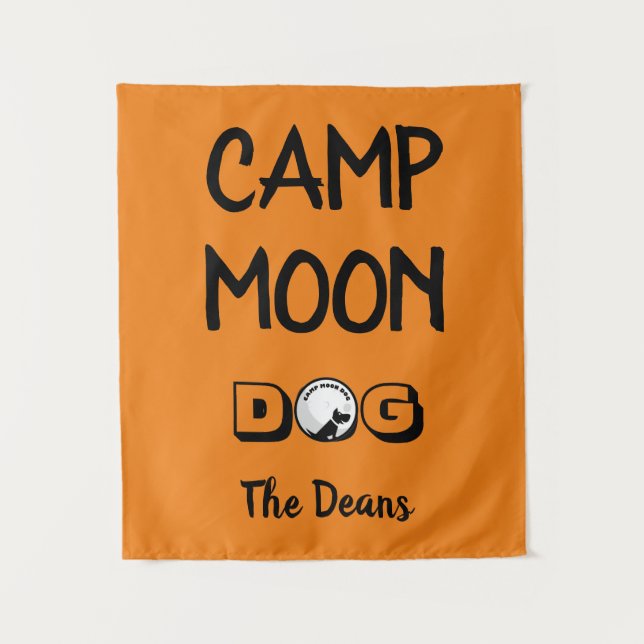 Tenture Drapeau de la famille des chiens de camp moon (Devant)