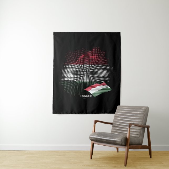 Tenture Drapeau de la Hongrie (En situation)