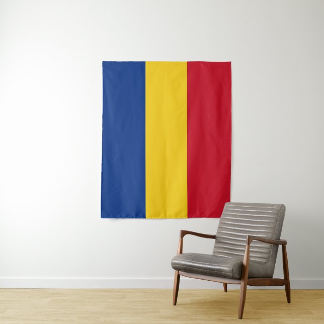 Tenture Drapeau de la Roumanie (En situation)