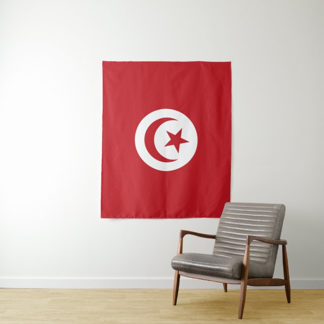 Tenture Drapeau de la Tunisie (En situation)