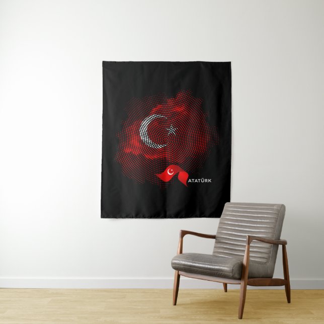 Tenture Drapeau de la Turquie (En situation)
