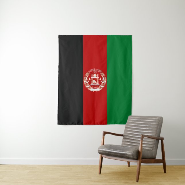 Tenture Drapeau de l'Afghanistan (En situation)
