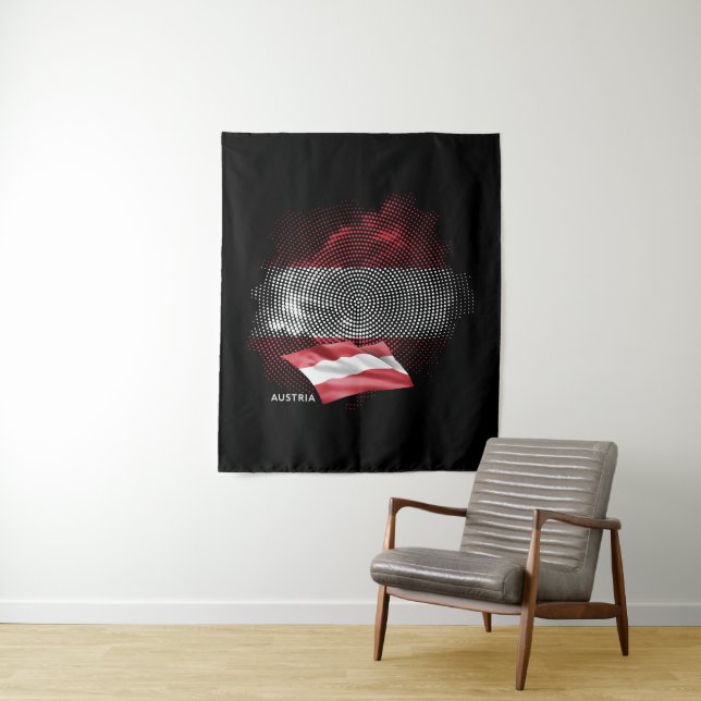 Tenture drapeau de l'Autriche (En situation)
