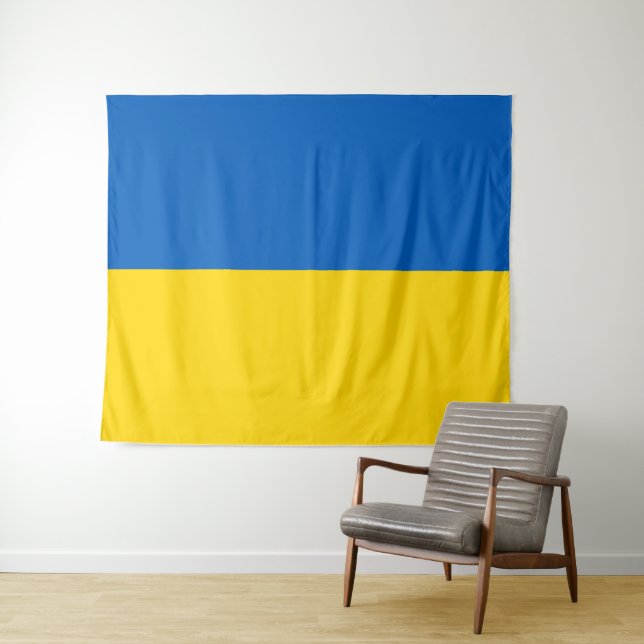 Tenture Drapeau de l'Ukraine (En situation (horizontale))