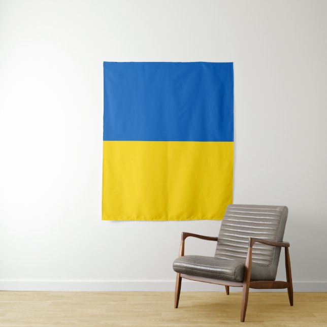 Tenture Drapeau de l'Ukraine (En situation)