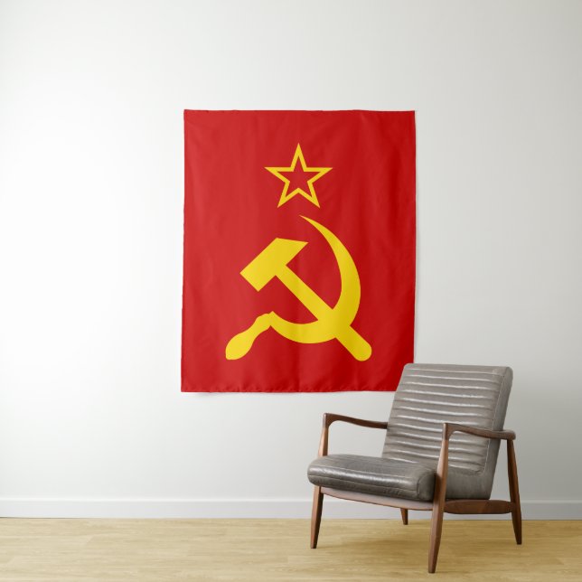 Tenture Drapeau de l'URSS - Drapeau de l'Union soviétique (En situation)