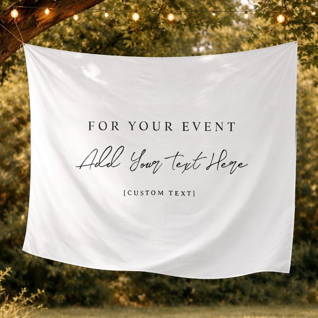 Tenture Drapeau de nom de texte personnalisé décor minimal (Minimalist Custom Text Name Flag Simple Decor Tapestry)